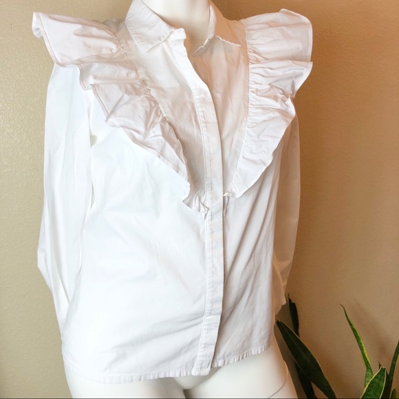 Olivia Culpo x Le Tote || NWOT Ruffle Blouse - Picture 7 of 7